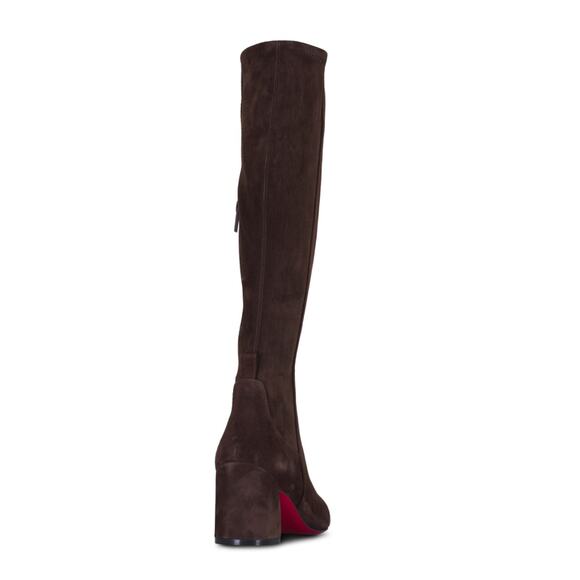 Christian Louboutin Jane Botta 55 Cosme Dark Brown Suede Knee High Heel Boot 40 - Picture 13 of 15